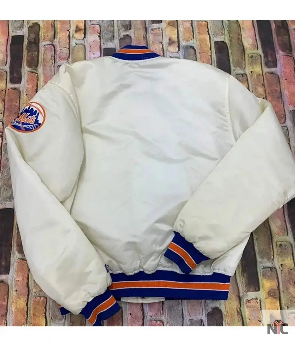 Mets New York Blue and White Satin Jacket