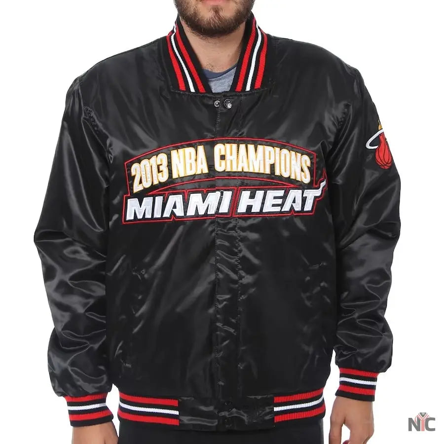 Miami Heat Black NBA Finals Champions Full-snap Jacket