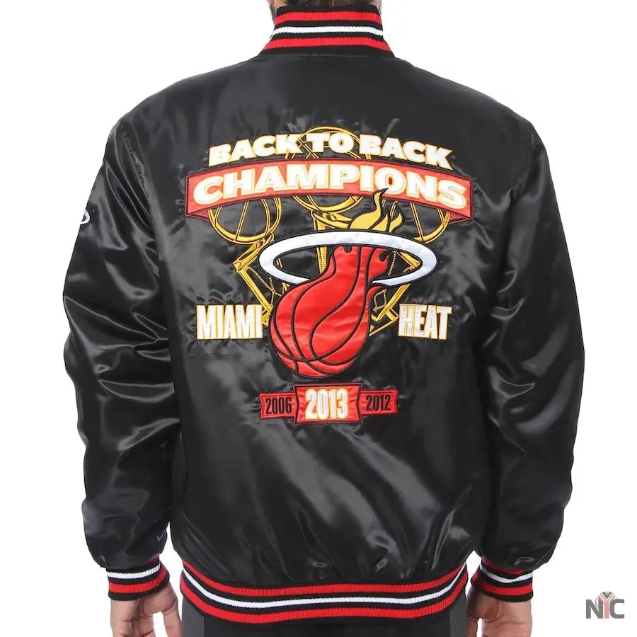 Miami Heat Black NBA Finals Champions Full-snap Jacket