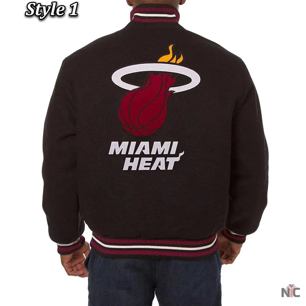 Miami Heat Black Wool Varsity Jacket