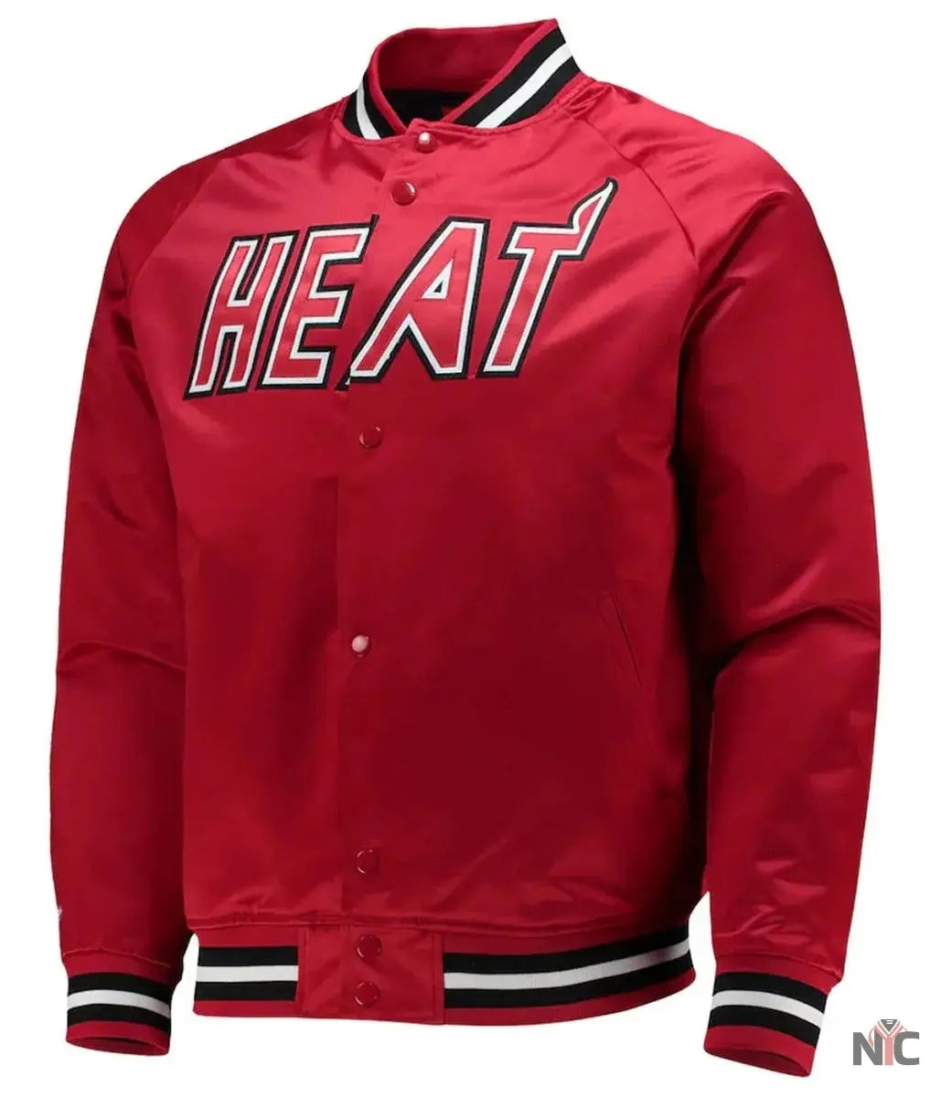 Miami Heat Hardwood Classics Red Satin Jacket