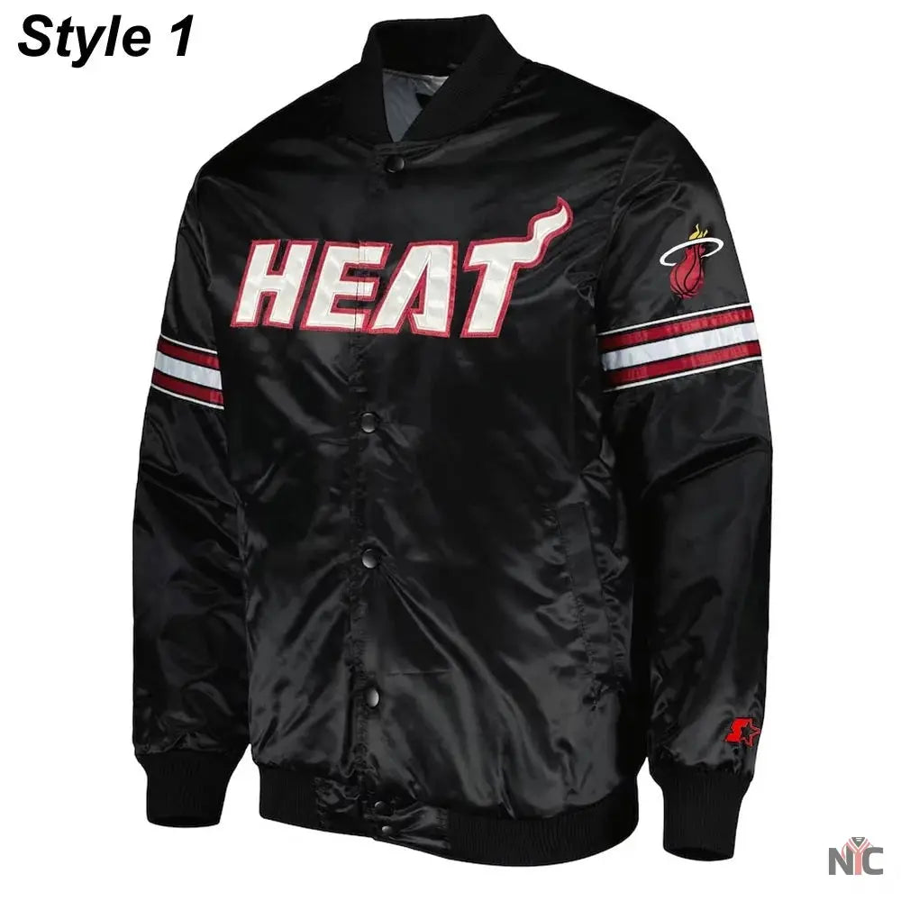 Miami Heat Pick & Roll Full-Snap Satin Jacket
