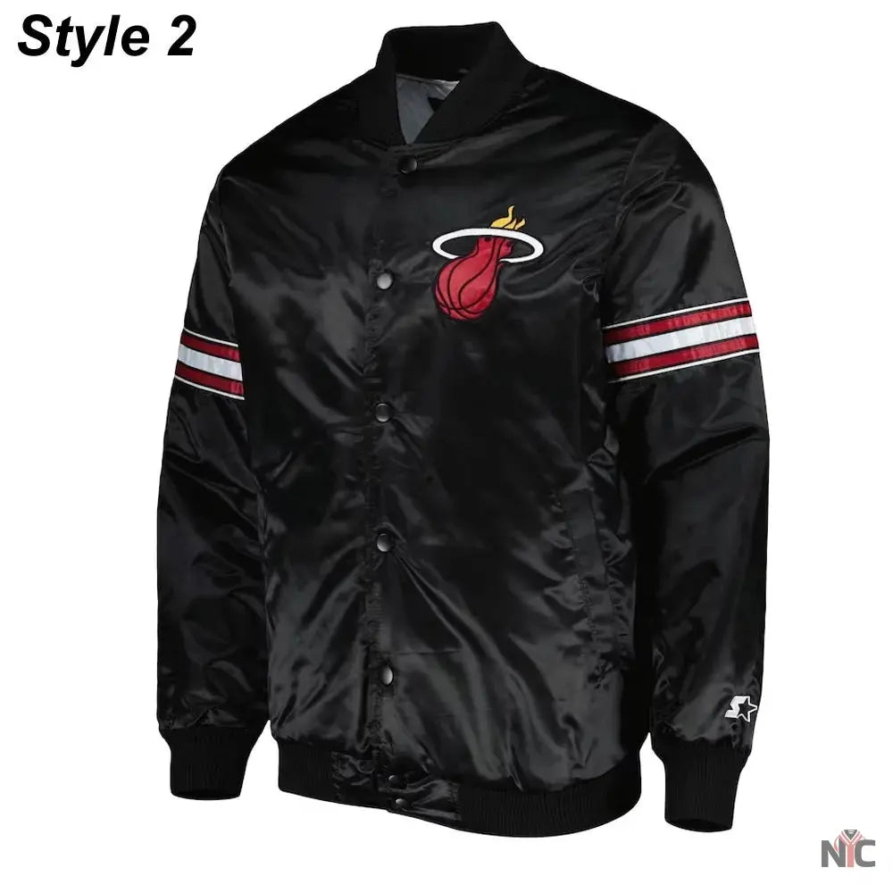 Miami Heat Pick & Roll Full-Snap Satin Jacket