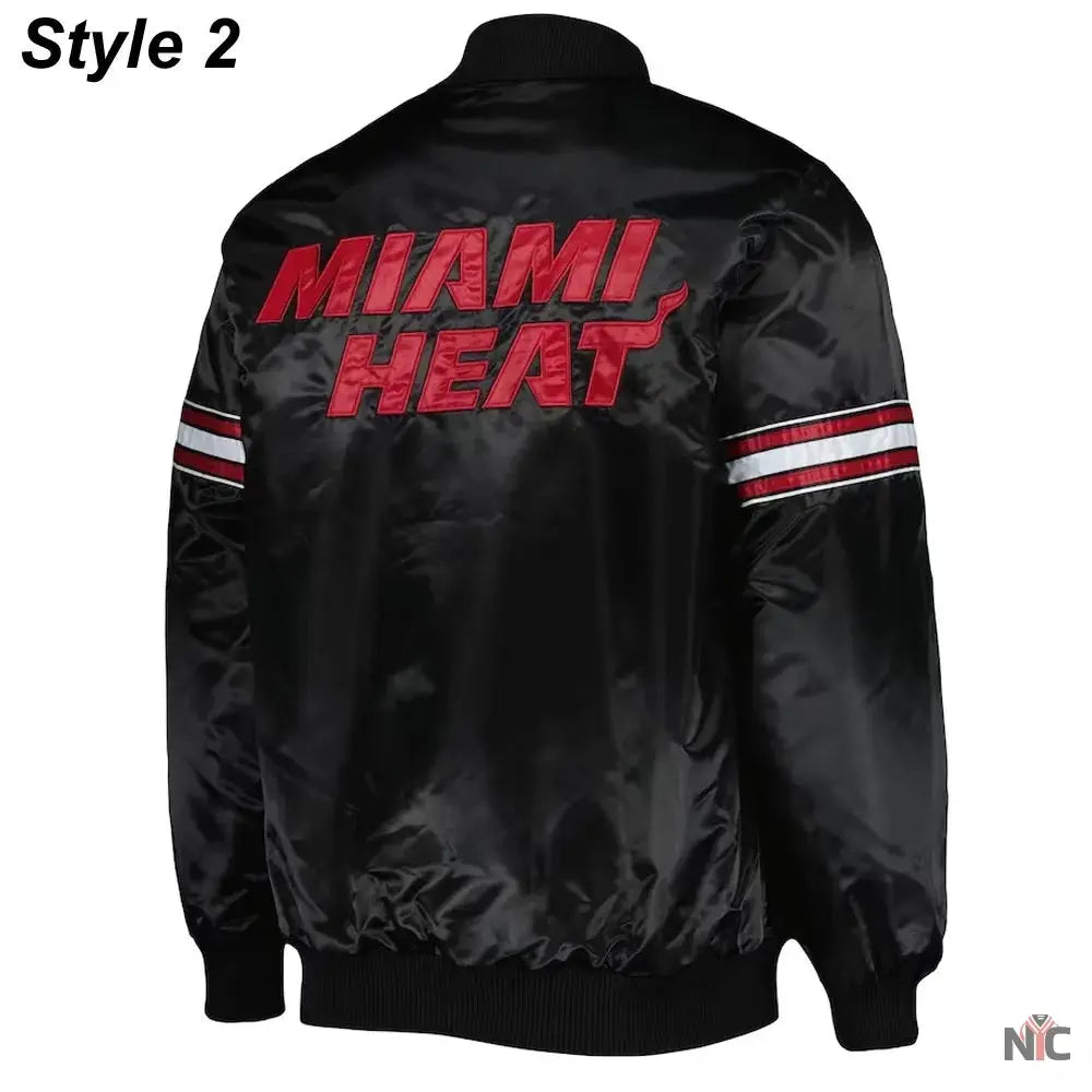 Miami Heat Pick & Roll Full-Snap Satin Jacket