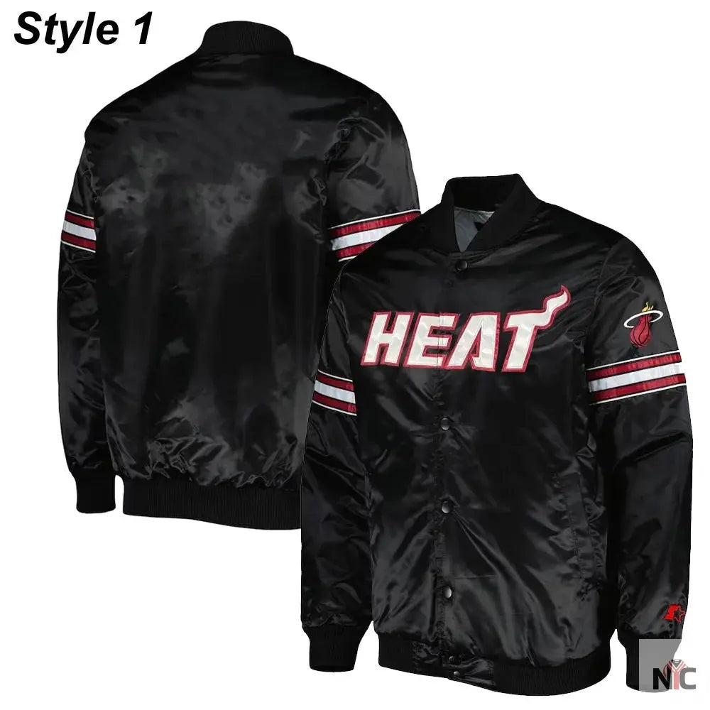 Miami Heat Pick & Roll Full-Snap Satin Jacket