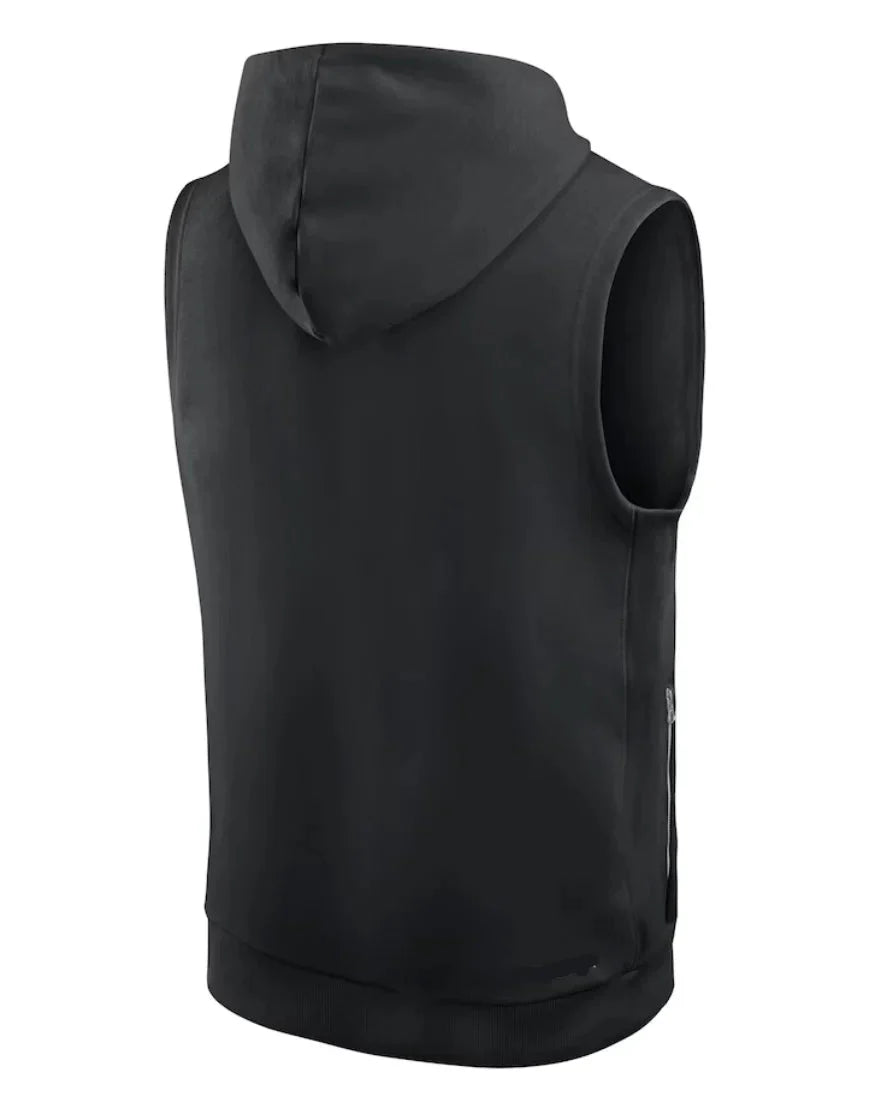 Mike Tomlin Pittsburgh Steelers Black Sideline Sleeveless Hoodie