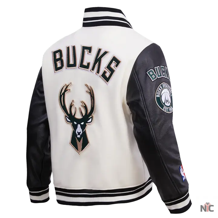 Milwaukee Bucks Retro Classic Rib Wool Varsity Jacket