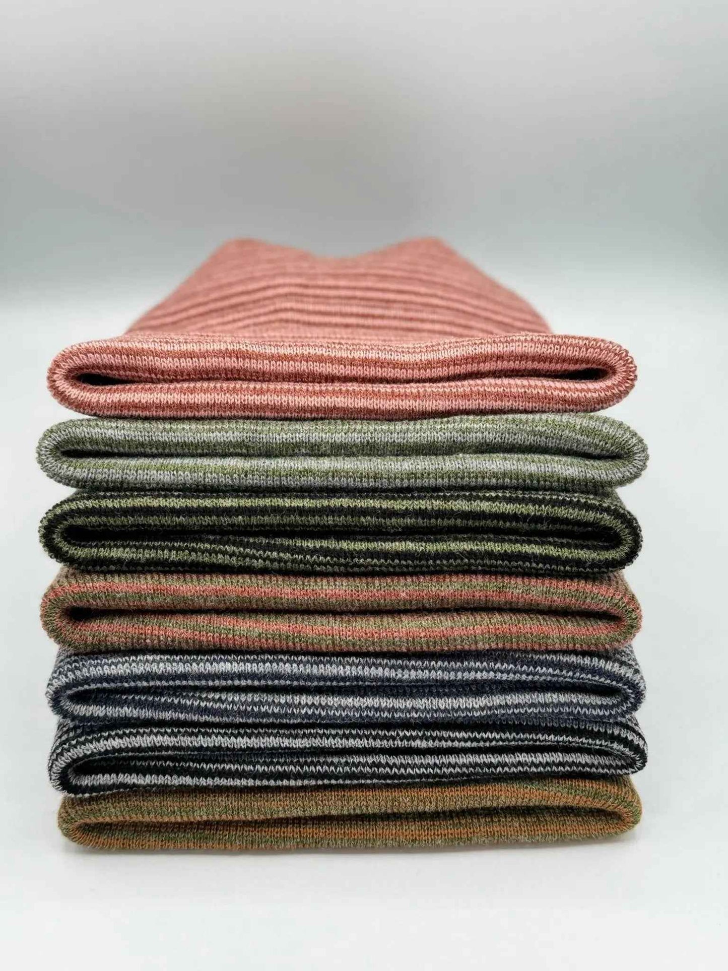 Modern H Stitch Contrast Cuffed Beanie (Patented Design) Burgundy / Pink, Made in USA