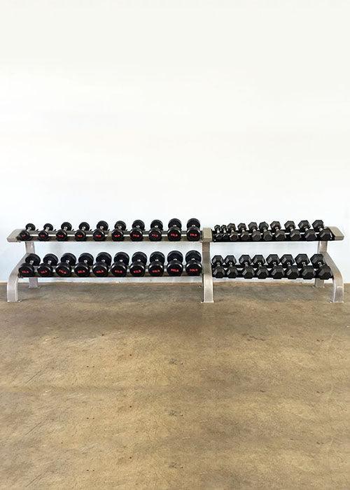 Three Tier 15 Pairs Dumbbell Rack - Muscle D Fitness - Commercial Grade 3 Tier Dummbbell Rack