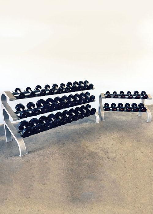Three Tier 9 Pairs Dumbbell Rack - Muscle D Fitness - Commercial Grade 3 Tier Dummbbell Rack