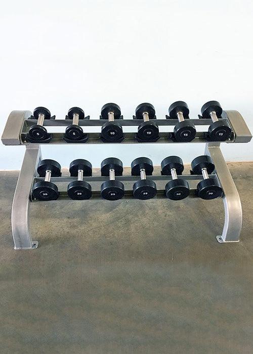 Two Tier 6 Pairs Dumbbell Rack - Muscle D Fitness - Durable 2 Tier 6 Pair Dumbbell Rack