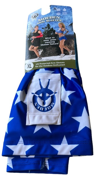 Moeben Arm Sleeves, Blue with Stars (X-Large)