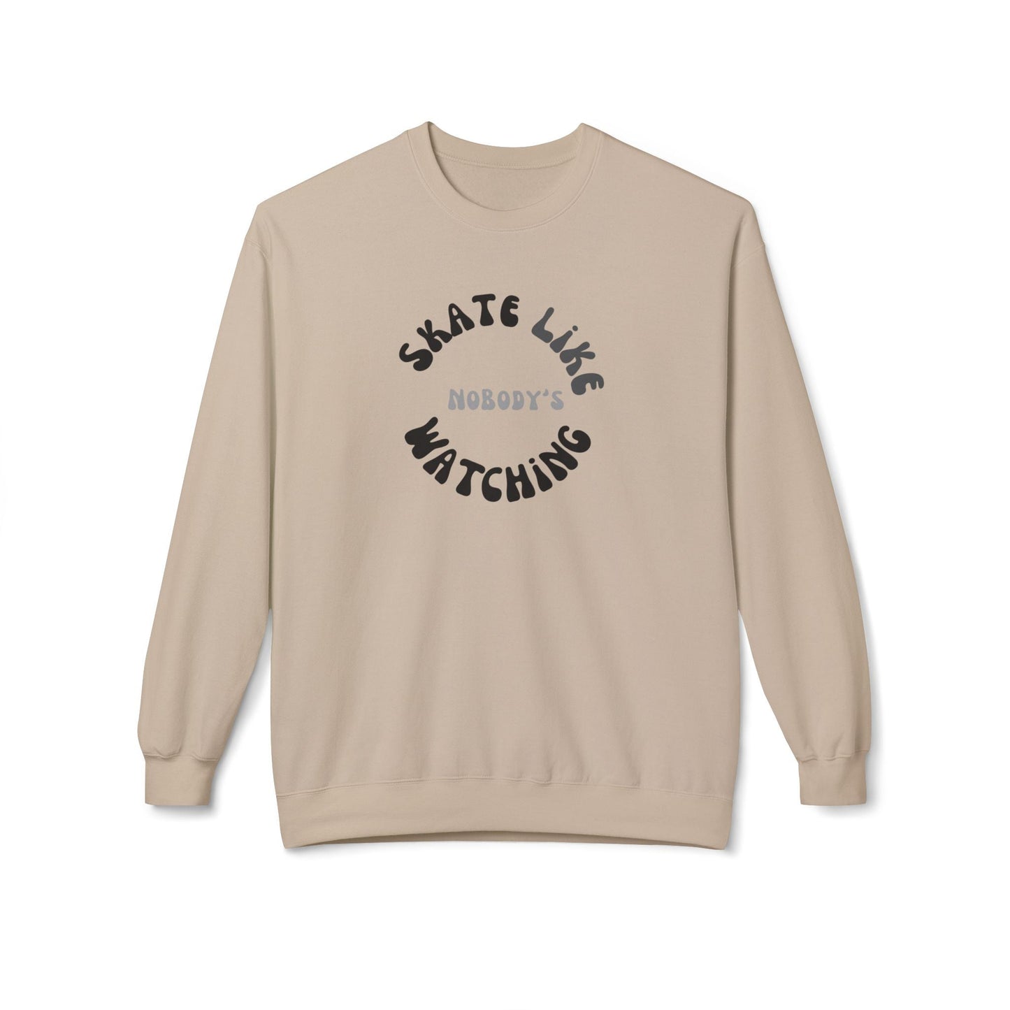 Monotone Skate Like Nobody's Watching Unisex Fleece Crewneck Sweatshirt