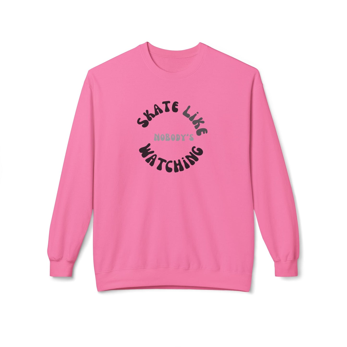 Monotone Skate Like Nobody's Watching Unisex Fleece Crewneck Sweatshirt