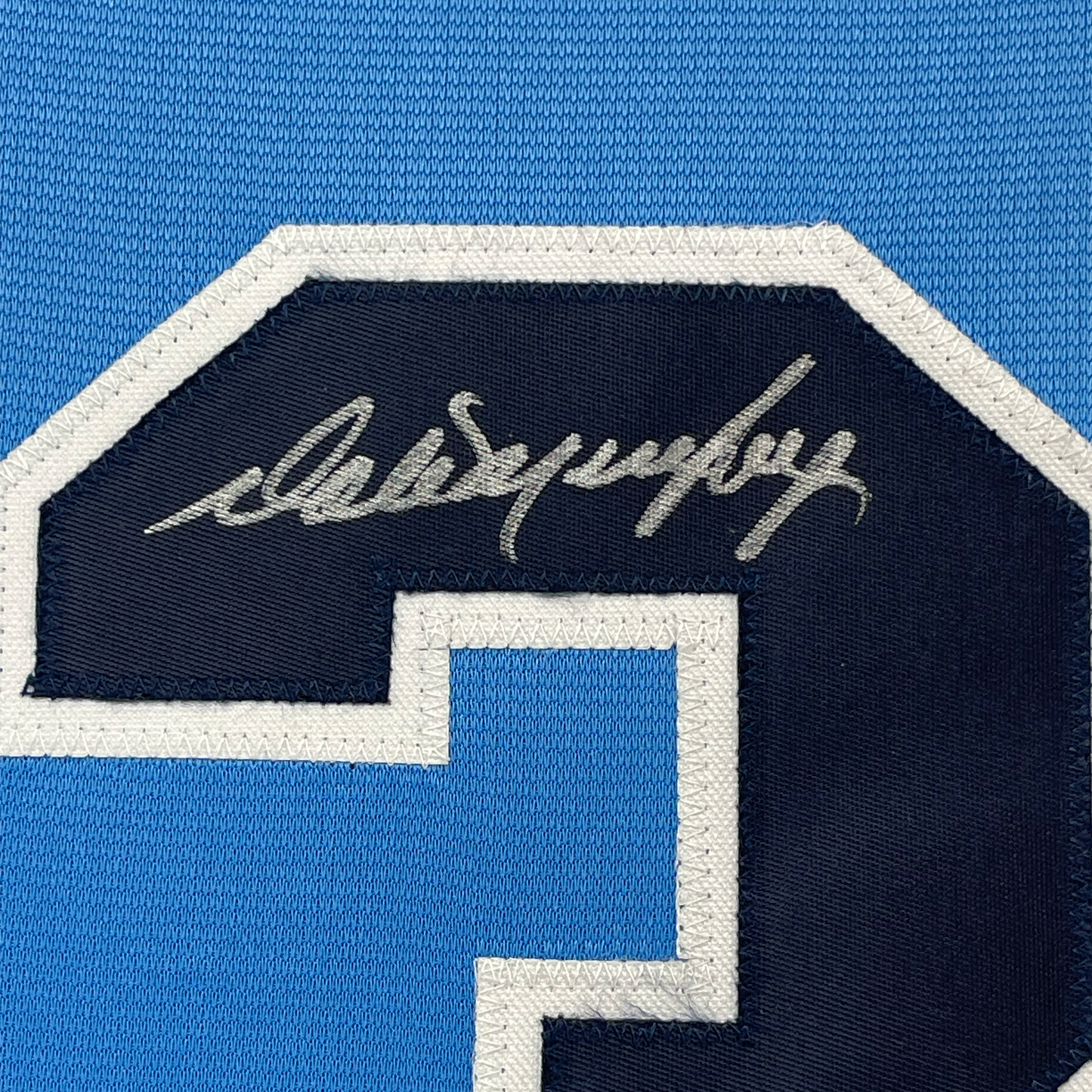 Framed Autographed/Signed Dale Murphy 35x39 Atlanta Light Blue Baseball Jersey PSA/DNA COA