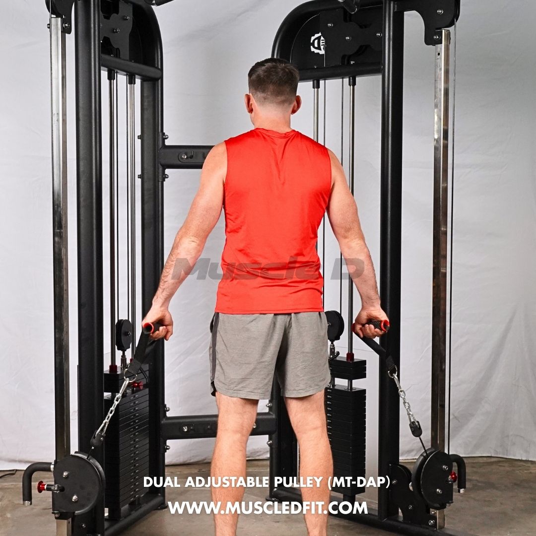 Muscle D Fitness Dual Adjustable Pulley – Two Stack Cable Machine