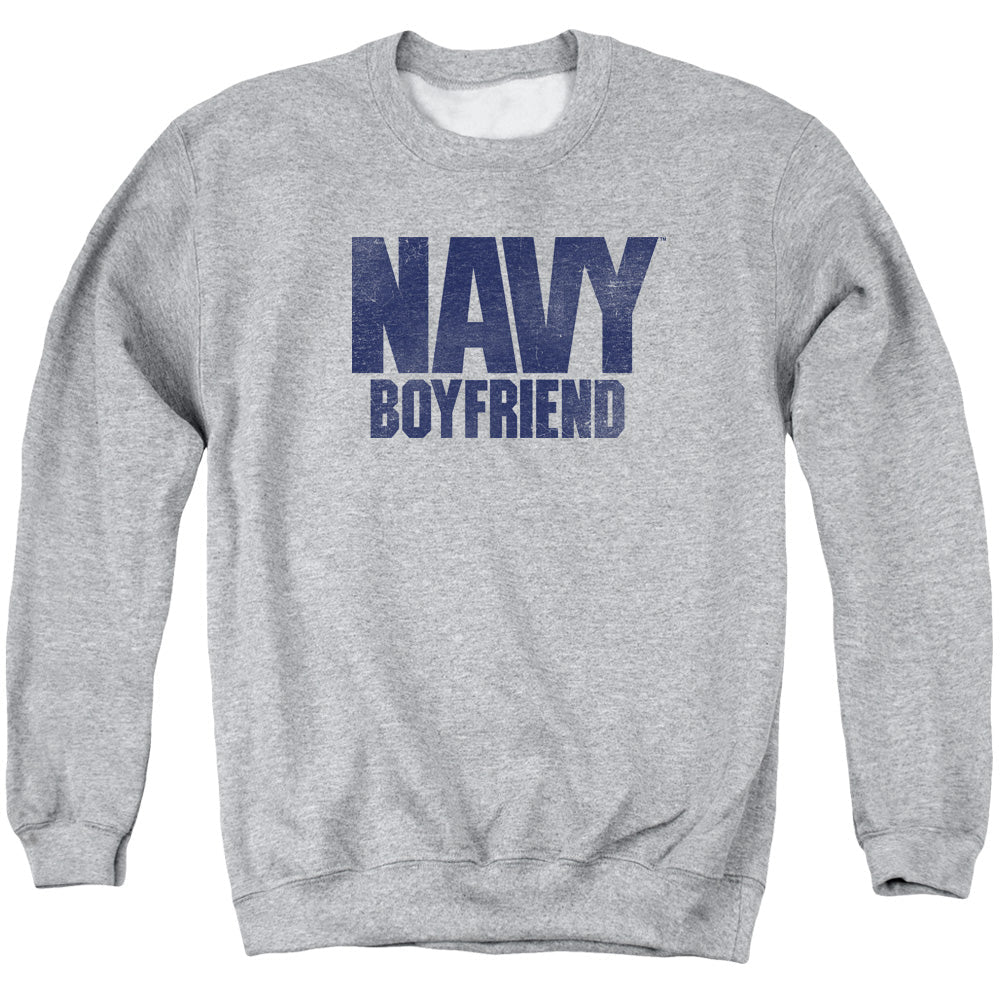 Navy Boyfriend Mens Crewneck Sweatshirt Athletic Heather Officially Licensed