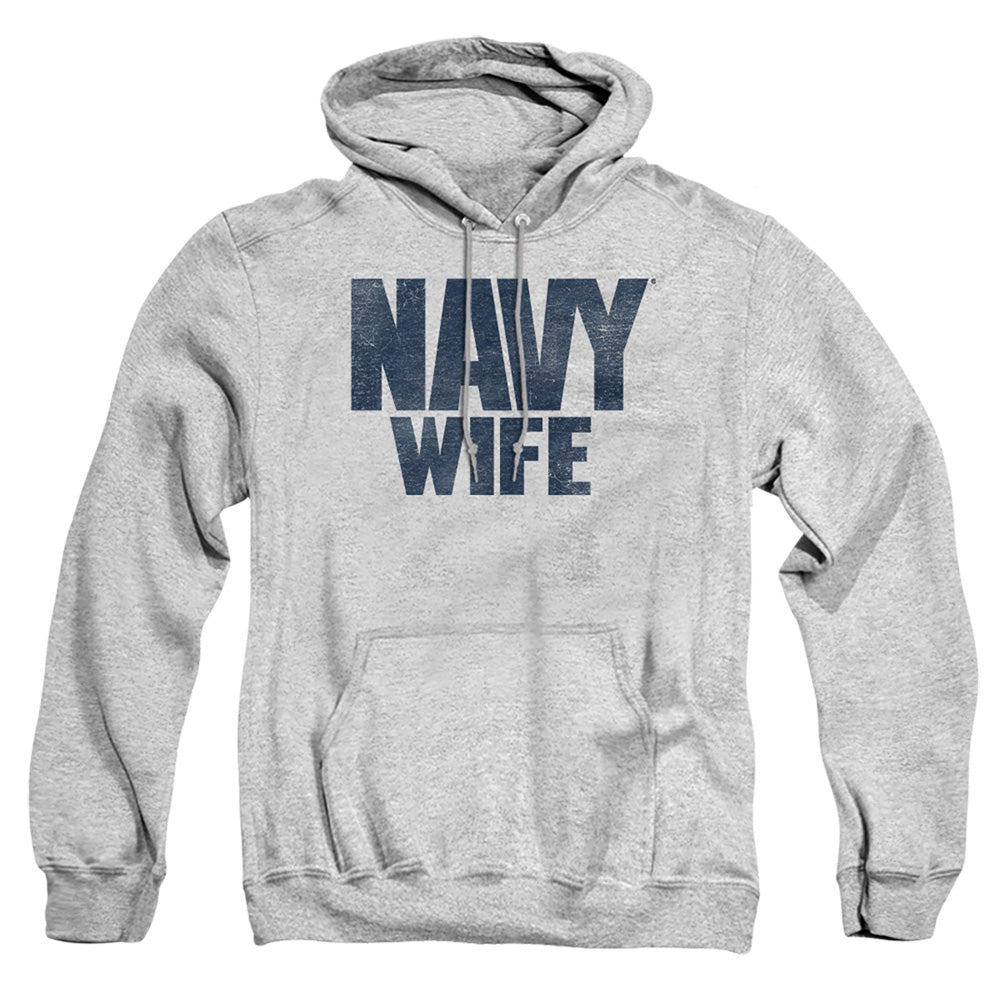 Navy Wife Mens Hoodie Athletic Heather Officially Licensed