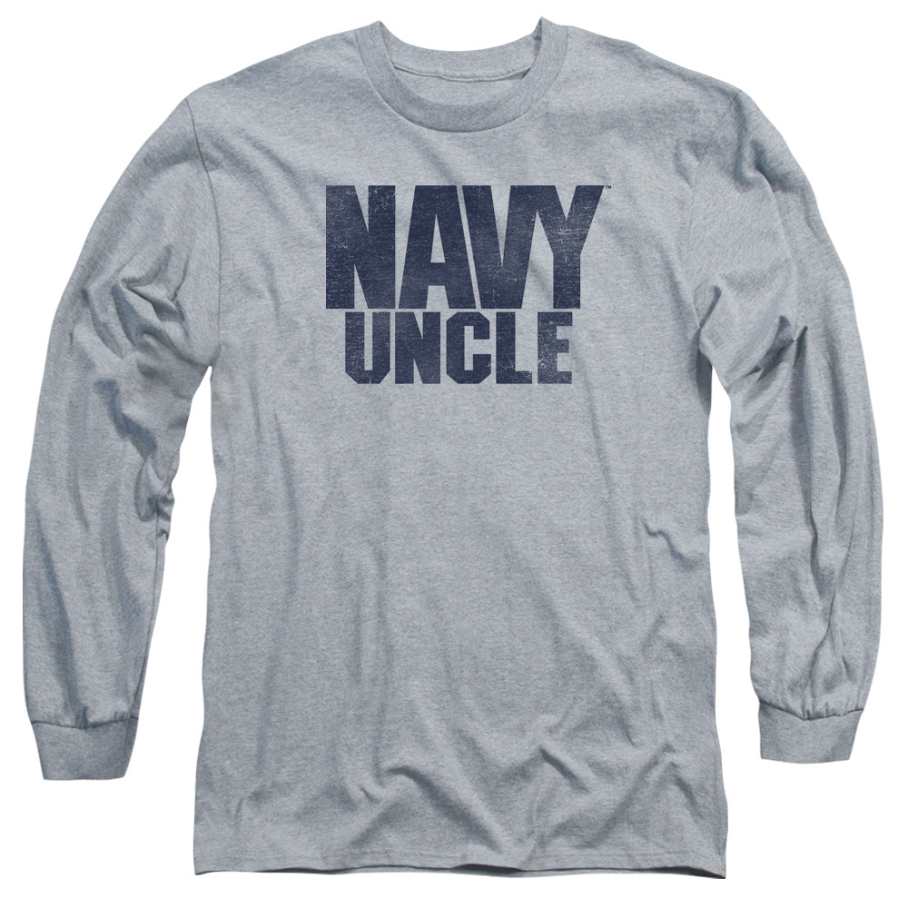 Navy Uncle Mens Long Sleeve Shirt Athletic Heather Officially Licensed