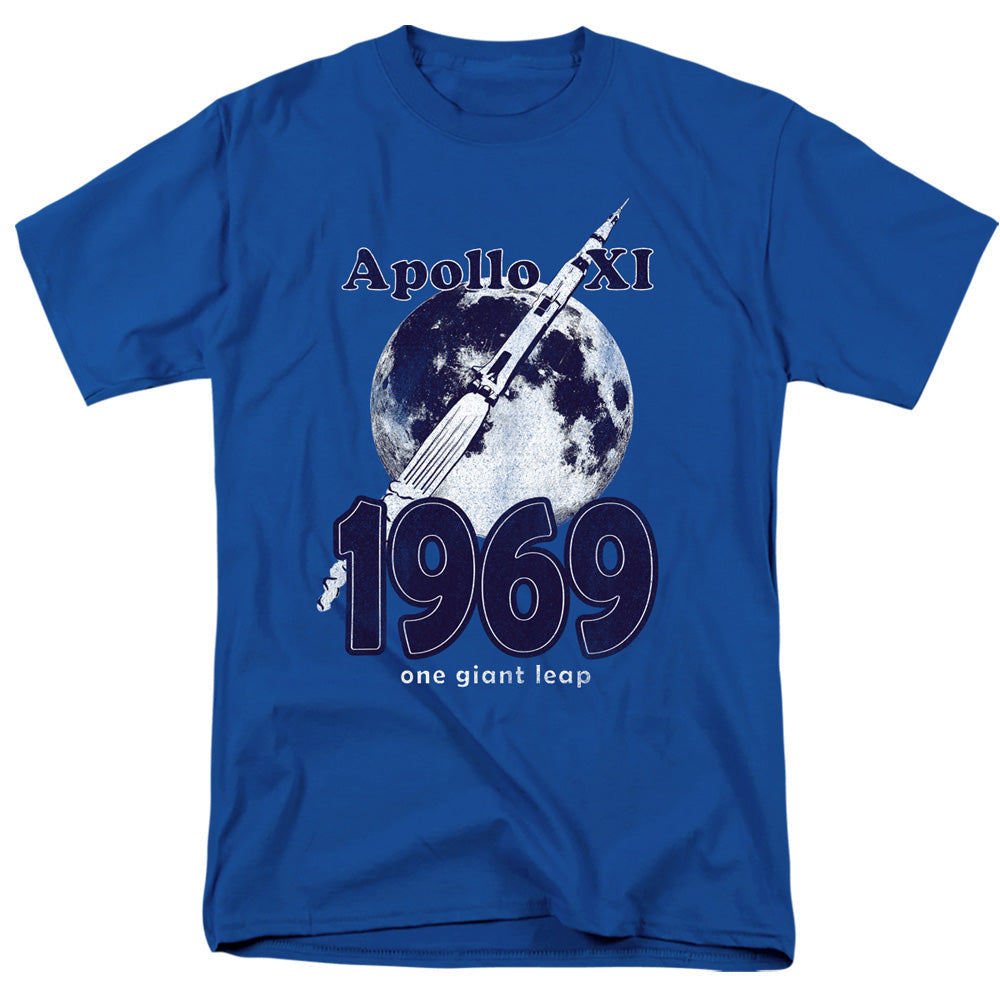 Nasa One Giant Leap Mens T Shirt Royal Blue Officially Licensed