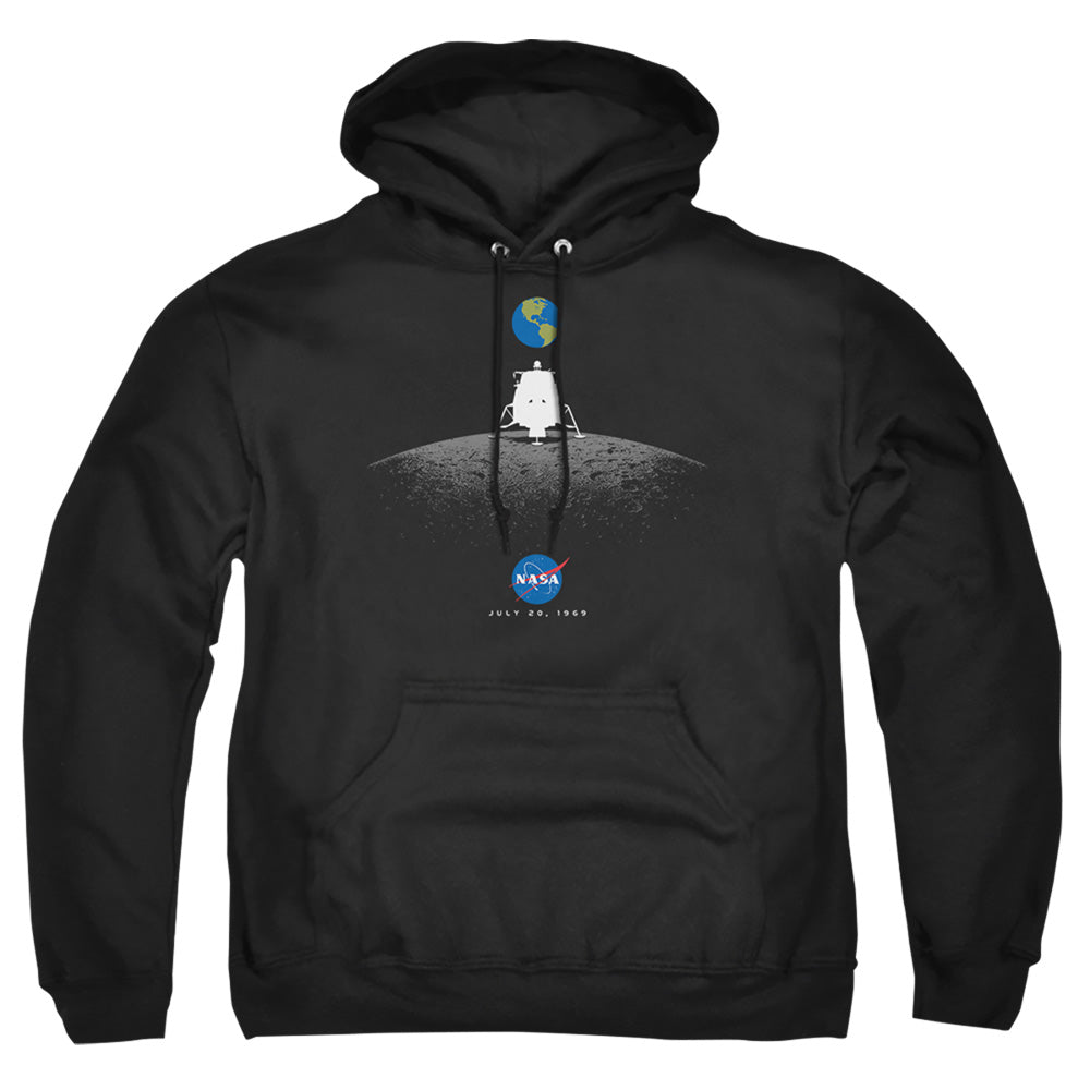Nasa Moon Landing Simple Mens Hoodie Black Officially Licensed