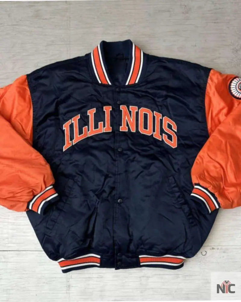 NCAA University Of Illinois Satin Jacket