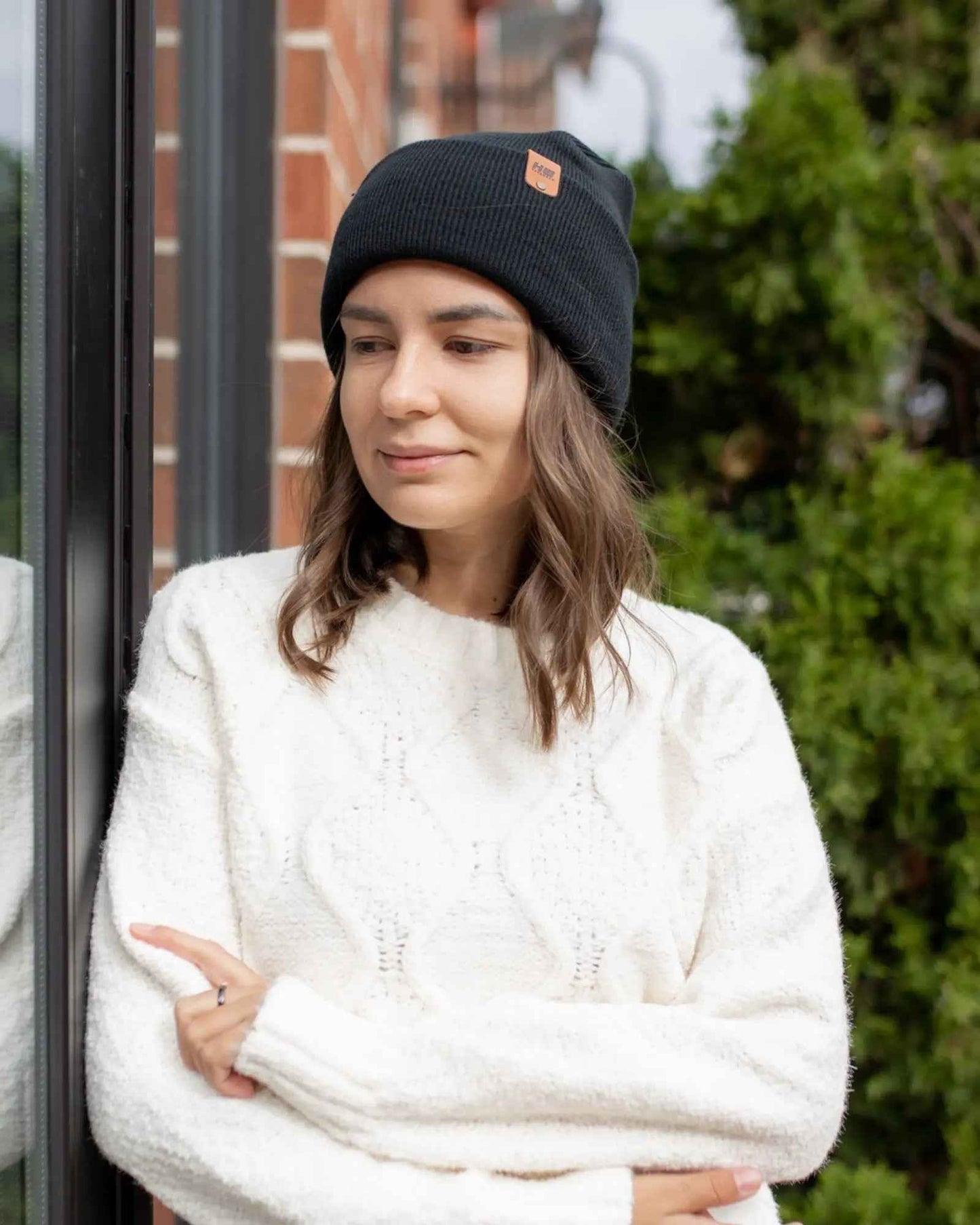 NEW HAAKWEAR H-Stitch Cuffed Beanie - Designed and Made in USA (Patented Design) - Charcoal Black