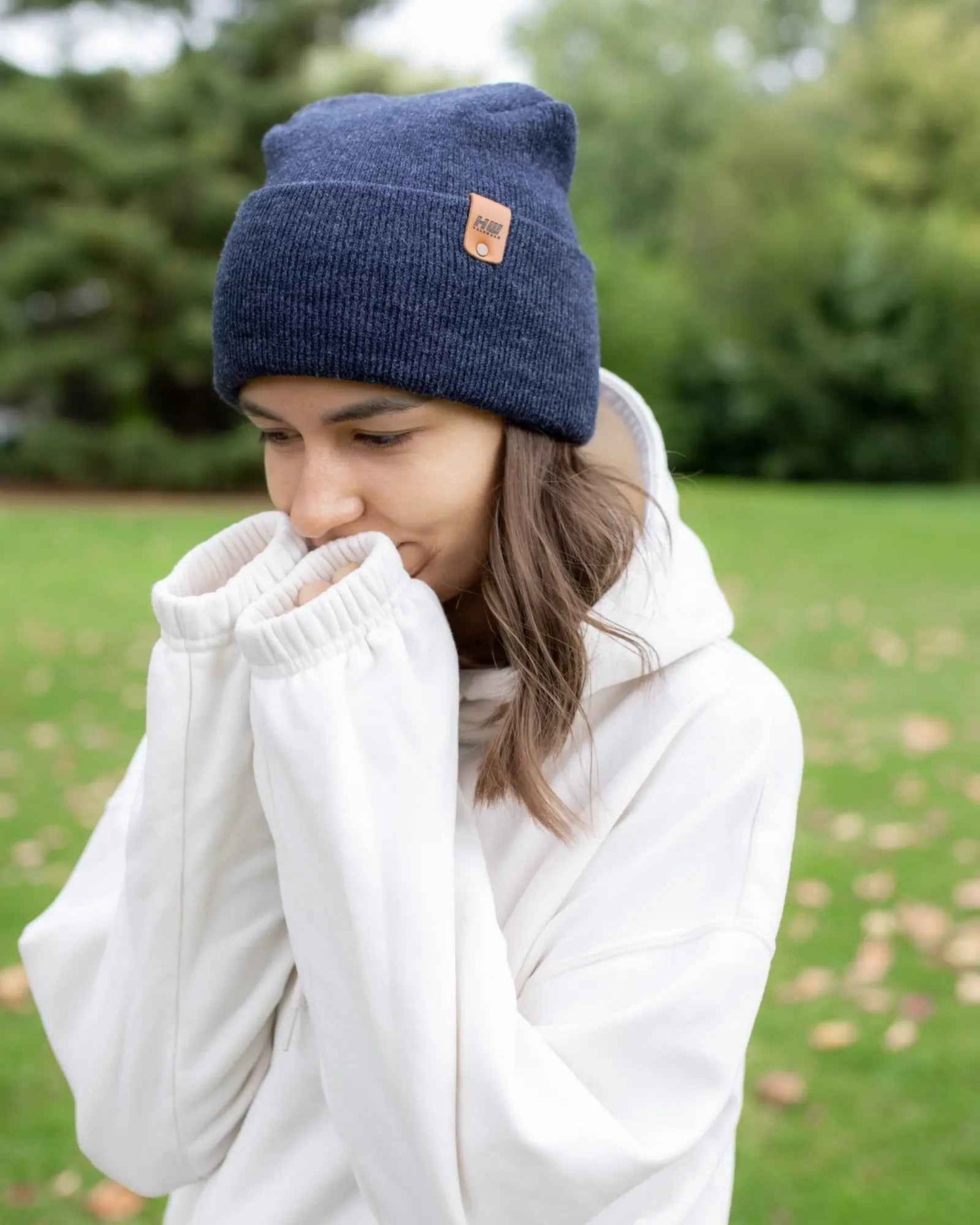NEW HAAKWEAR H-Stitch Cuffed Beanie - Designed and Made in USA (Patented Design) - Denim Blue