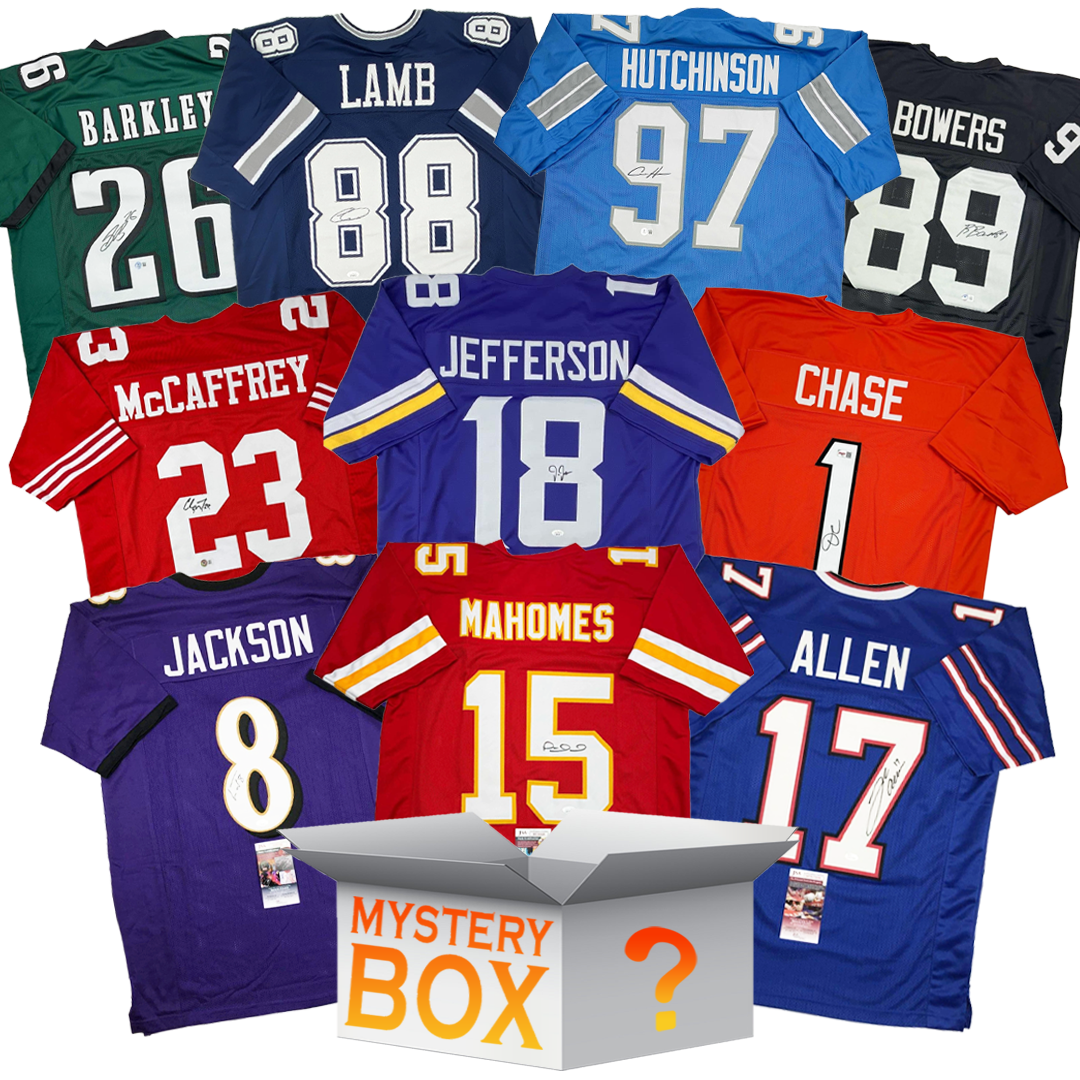 Active Pro Bowler Autographed/Signed Football Jersey Mystery Box with PSA JSA or Beckett COA