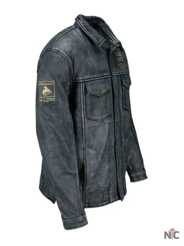 NFR 2024 Las Vegas Grey Leather Jacket