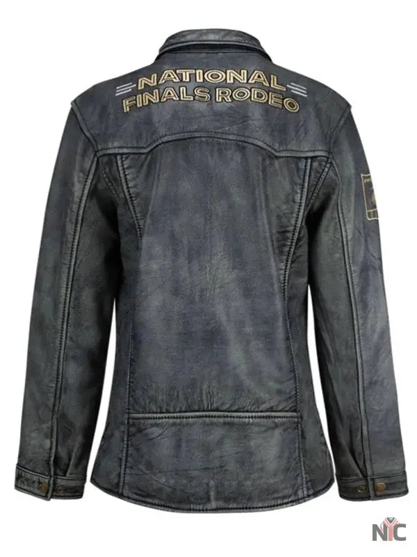 NFR Las Vegas 2024 Ladies Grey Leather Jacket