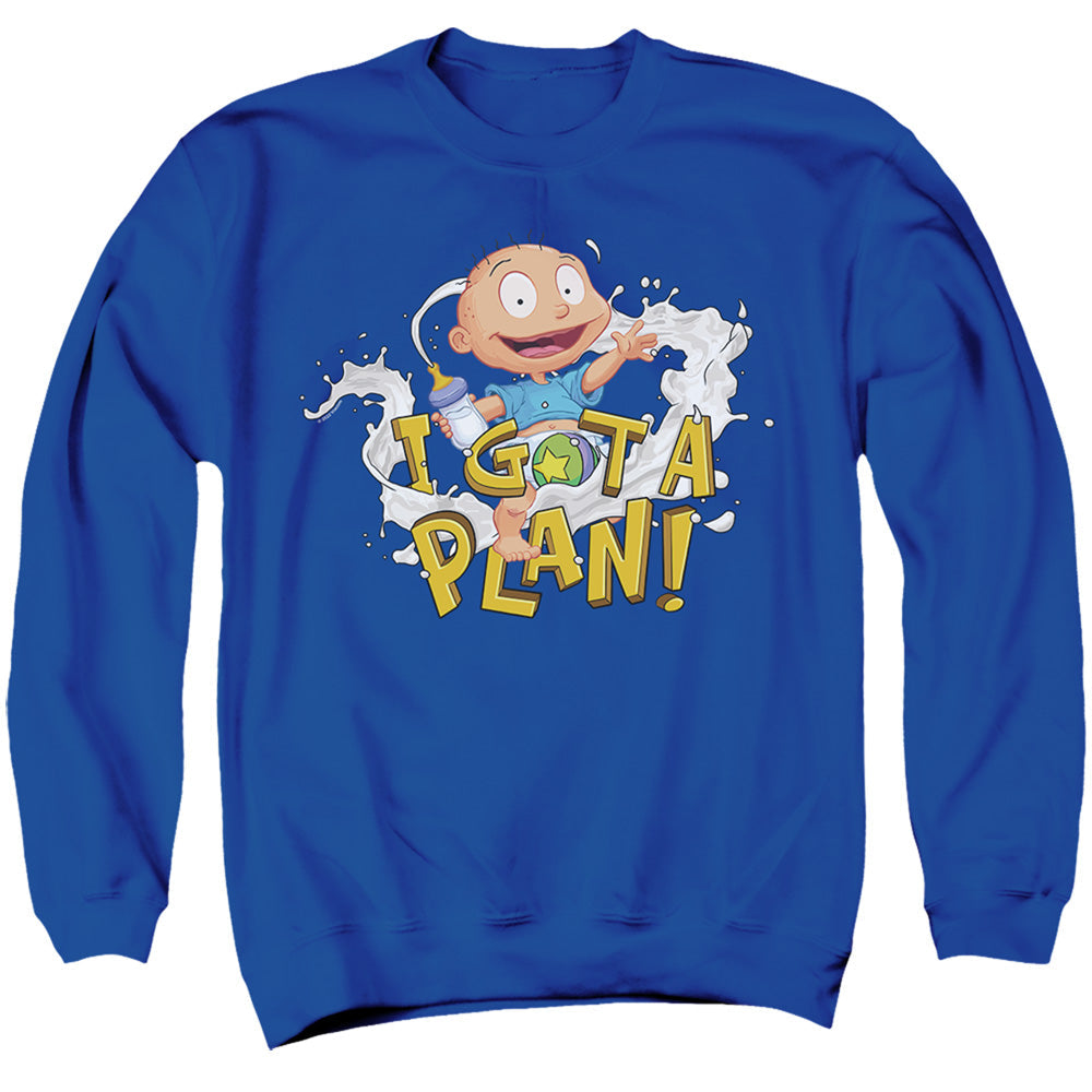 Rugrats Tommy Pickles Has A Plan Mens Crewneck Sweatshirt Royal Blue Officially Licensed