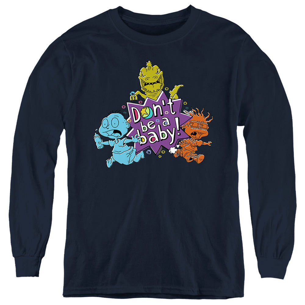 Rugrats Babies Run For The Hills Long Sleeve Kids Youth T Shirt Navy Officially Licensed