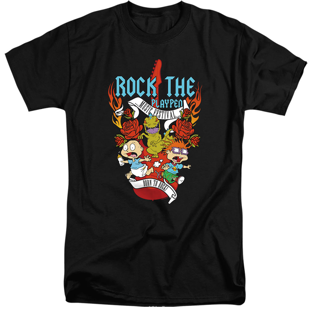 Rugrats Rock The Playpen Music Festival Mens Tall T Shirt Black Officially Licensed