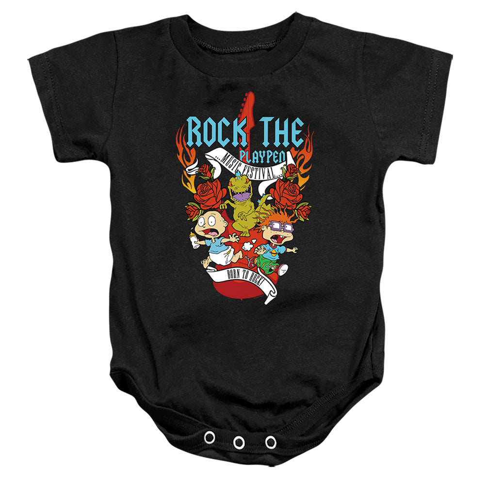 Rugrats Rock The Playpen Music Festival Infant Baby Snapsuit Black Officially Licensed