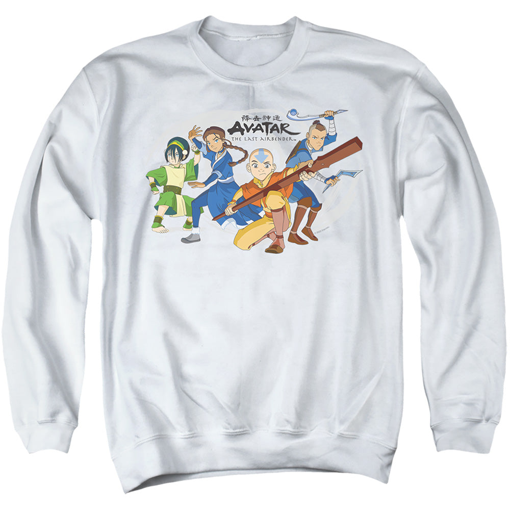 Avatar The Last Airbender Avatars Group Mens Crewneck Sweatshirt White