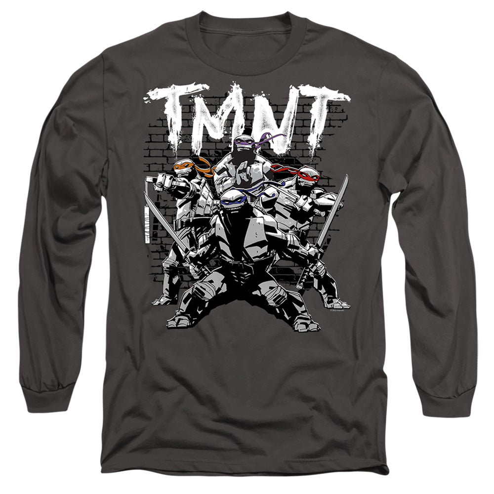 Tmnt Tmnt Team Mens Long Sleeve Shirt Charcoal Officially Licensed
