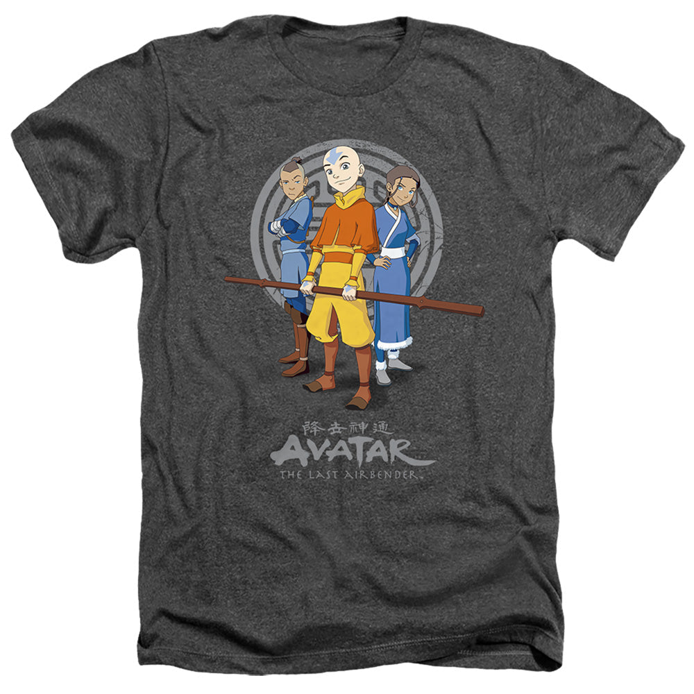 Avatar The Last Airbender Team Avatar Heather Mens T Shirt Charcoal Officially Licensed
