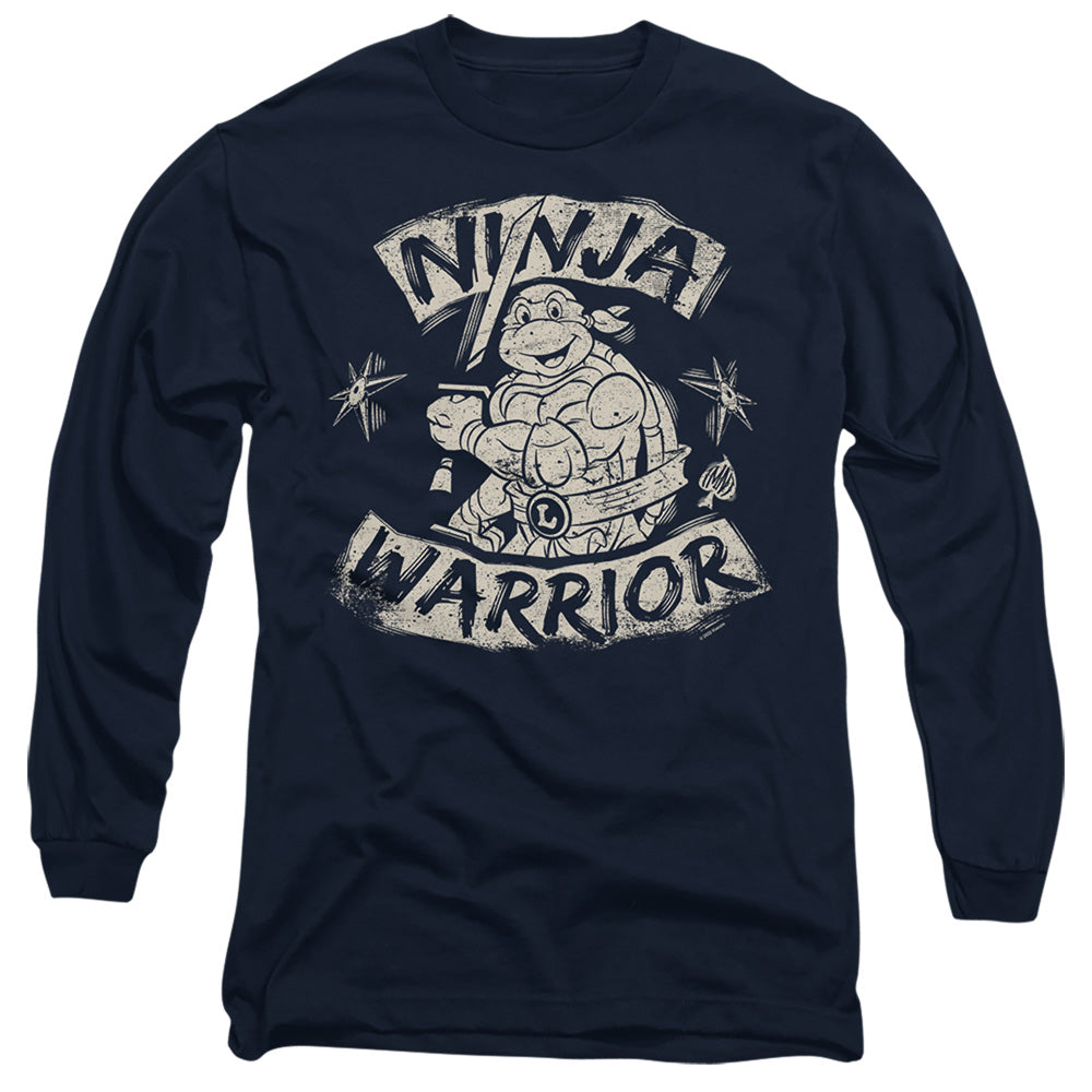 Tmnt Ninja Warrior Mens Long Sleeve Shirt Navy Officially Licensed