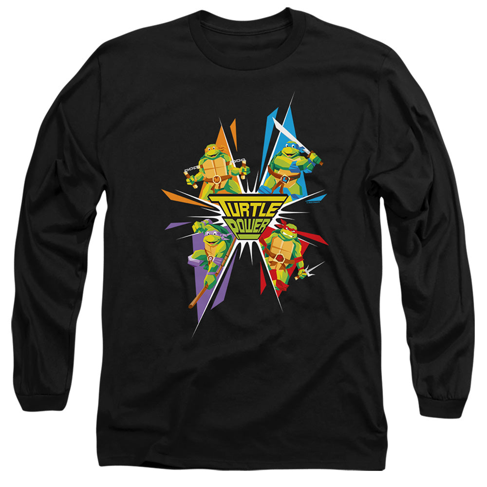 Tmnt Turtle Power Mens Long Sleeve Shirt Black Officially Licensed