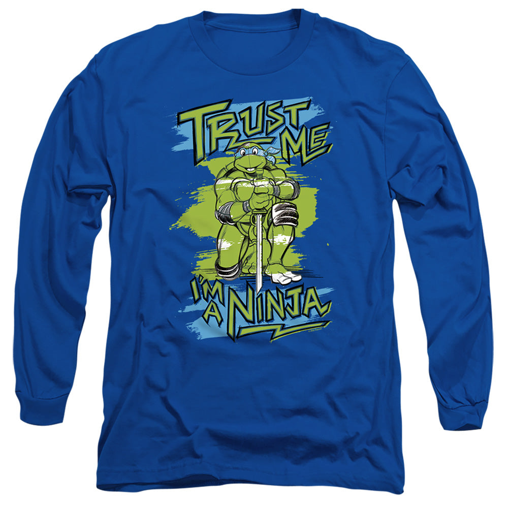 Tmnt Trust Me, I’M A Ninja Mens Long Sleeve Shirt Royal Officially Licensed