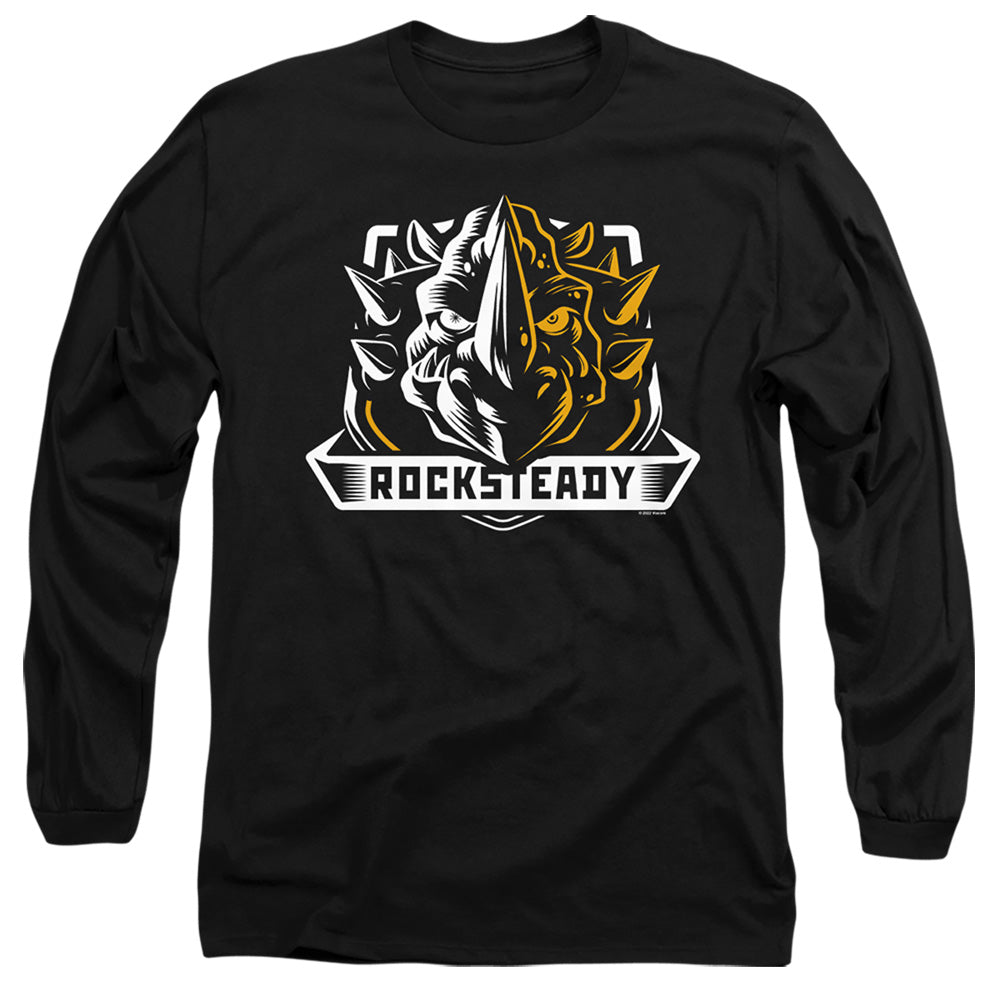 Tmnt Rocksteady Mens Long Sleeve Shirt Black Officially Licensed