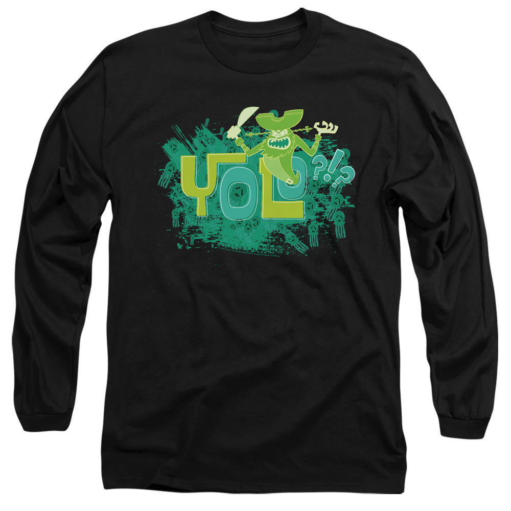 Spongebob Yolo?!? Mens Long Sleeve Shirt Black Officially Licensed