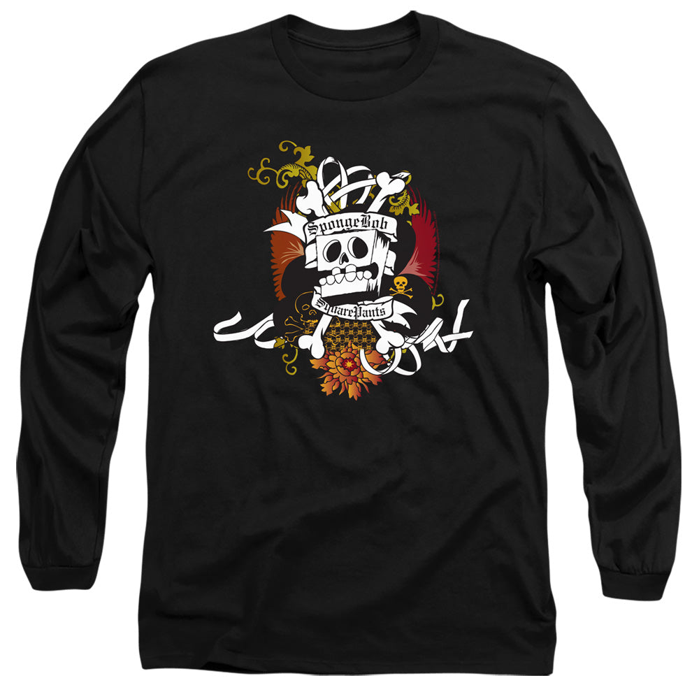 Spongebob Rest In Peace Mens Long Sleeve Shirt Black Officially Licensed