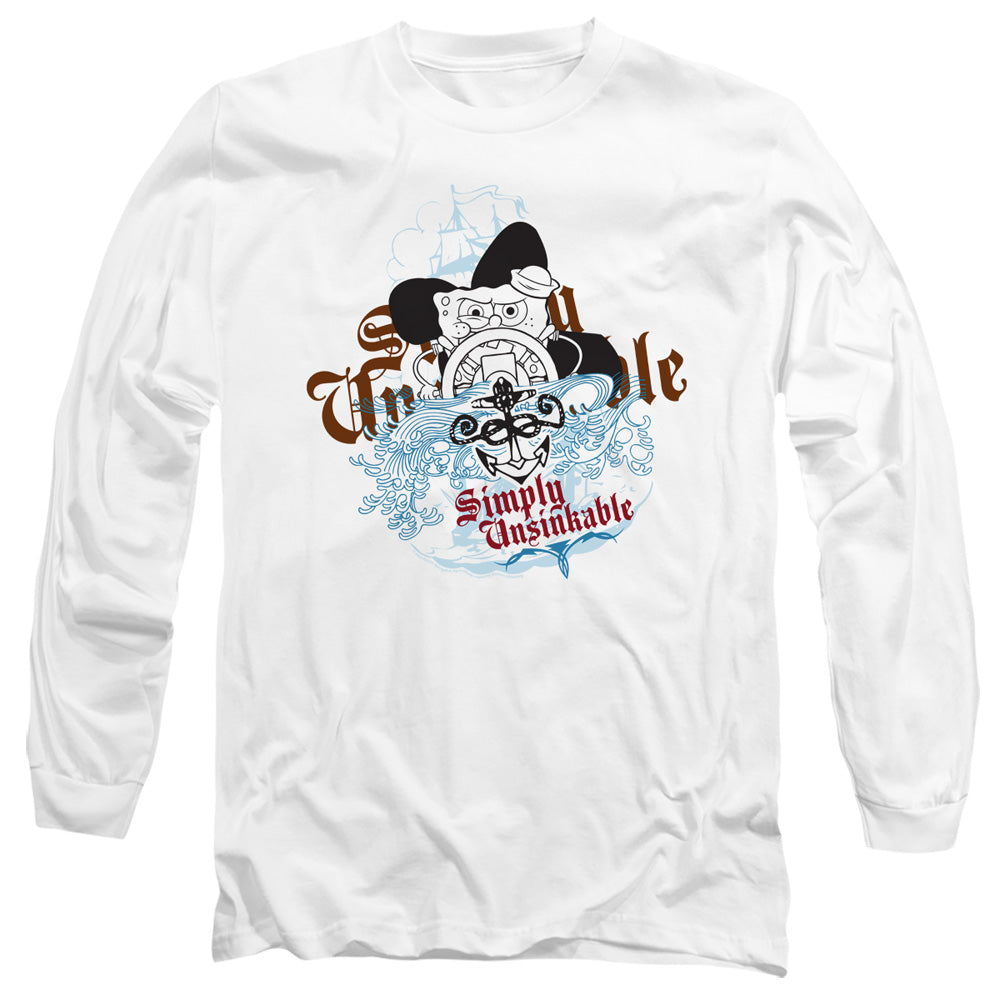 Spongebob Simply Unsinkable Mens Long Sleeve Shirt White Officially Licensed