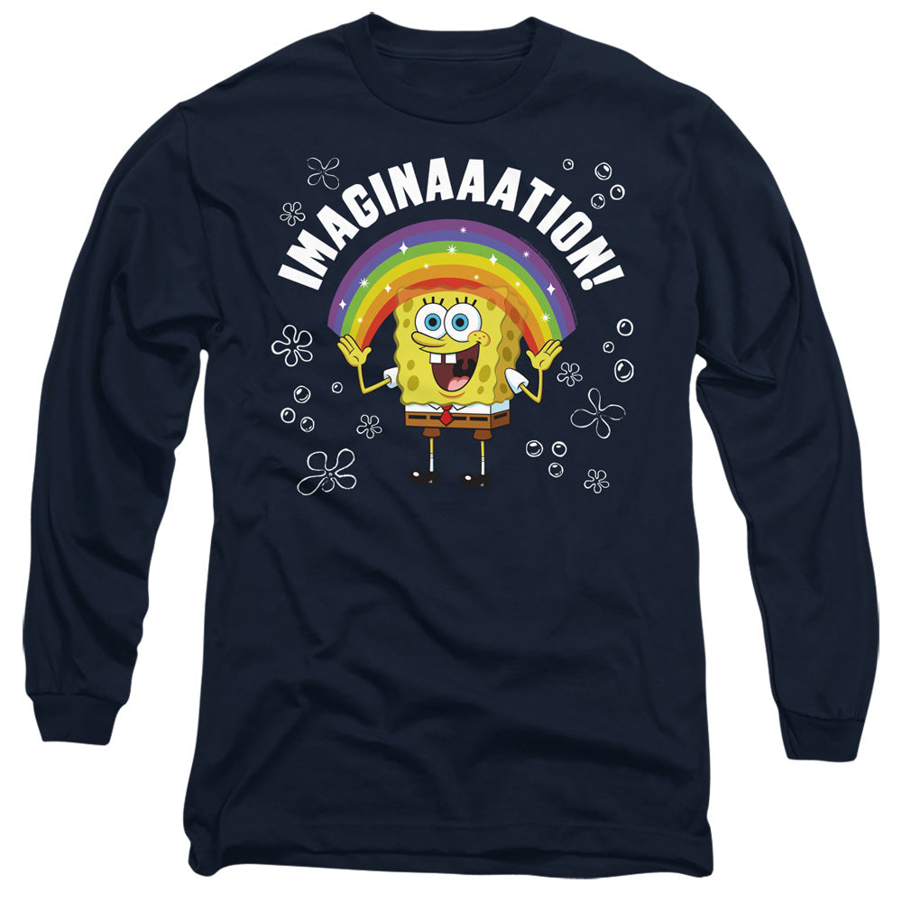 Spongebob Imagination Mens Long Sleeve Shirt Navy Officially Licensed