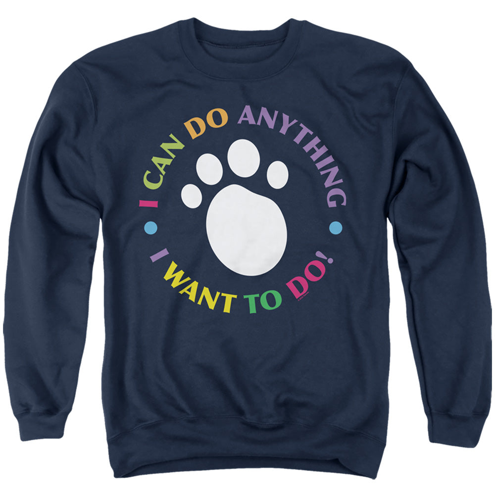 Blue’S Clues (Classic) I Can Do Anything! Mens Crewneck Sweatshirt Navy Officially Licensed