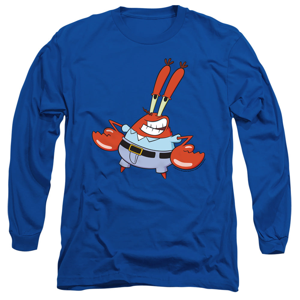 Spongebob Mr. Krabby Mens Long Sleeve Shirt Royal Officially Licensed