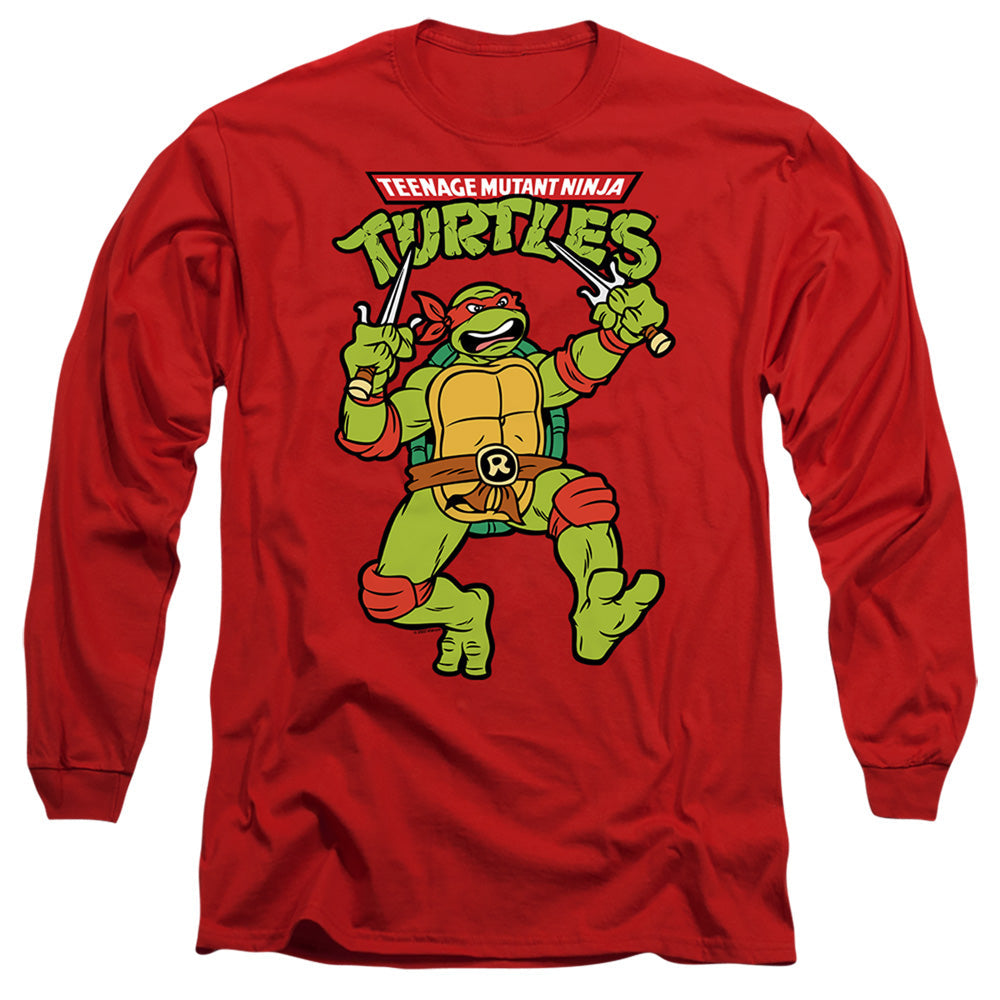 Tmnt Retro Raph Mens Long Sleeve Shirt Red Officially Licensed
