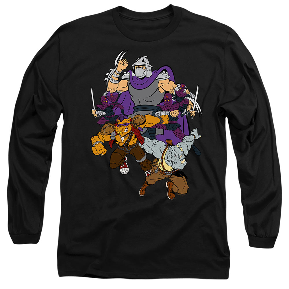 Tmnt Shredder And Foot Clan Mens Long Sleeve Shirt Black Officially Licensed